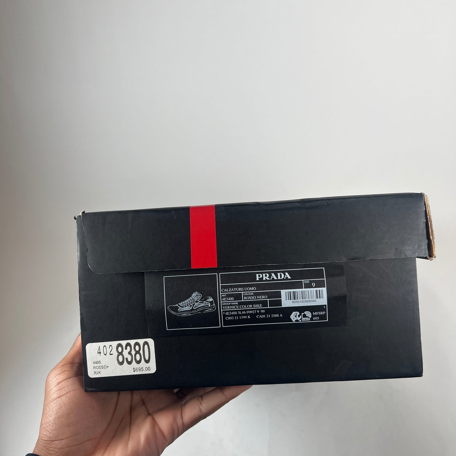 Prada Red/Black Patent Leather Cups Size 9