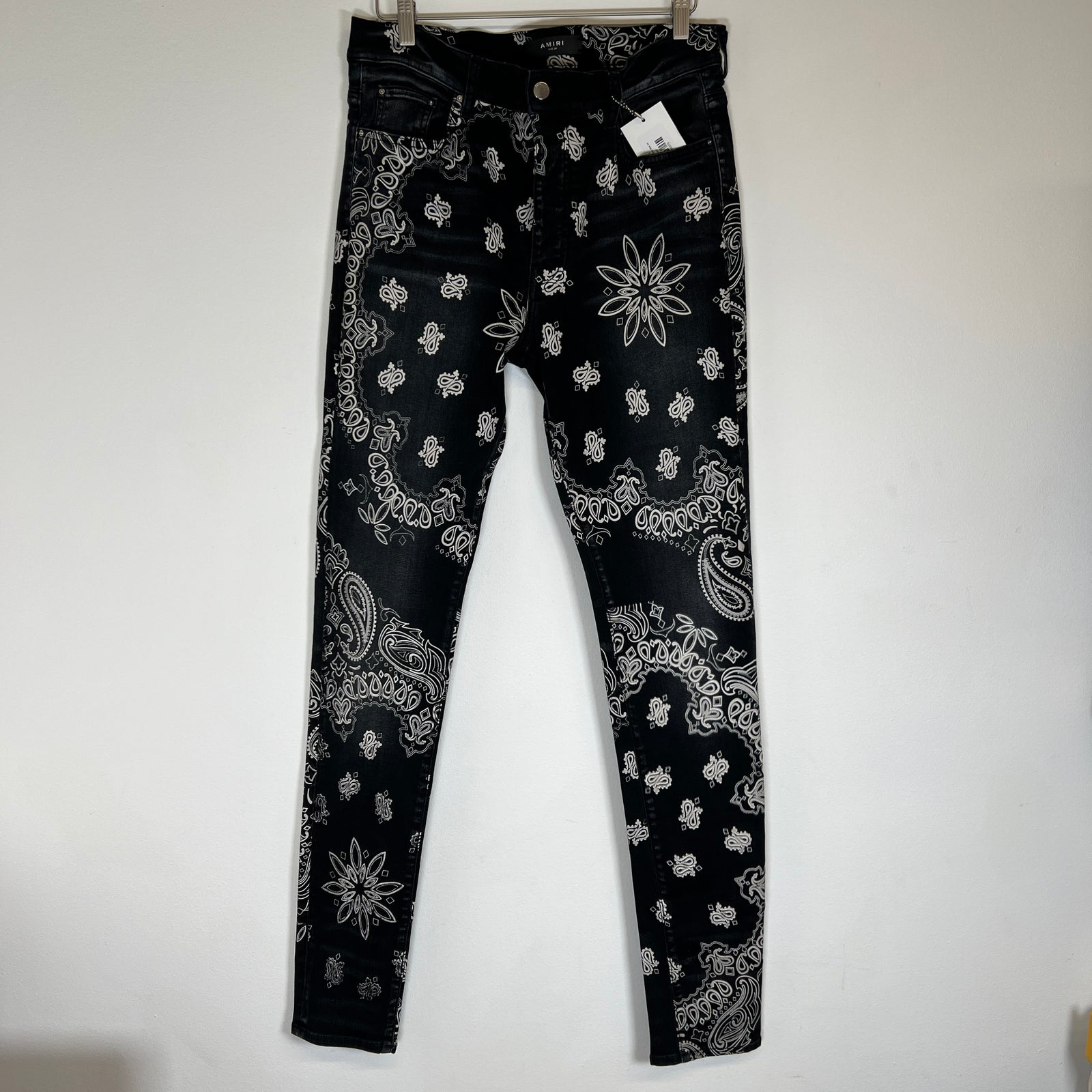 Amiri Paisley Black Jeans Size 36