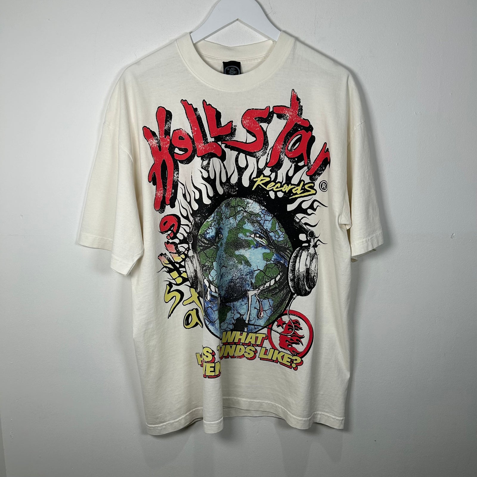HellStar Cream 'Records' T-Shirt Size L