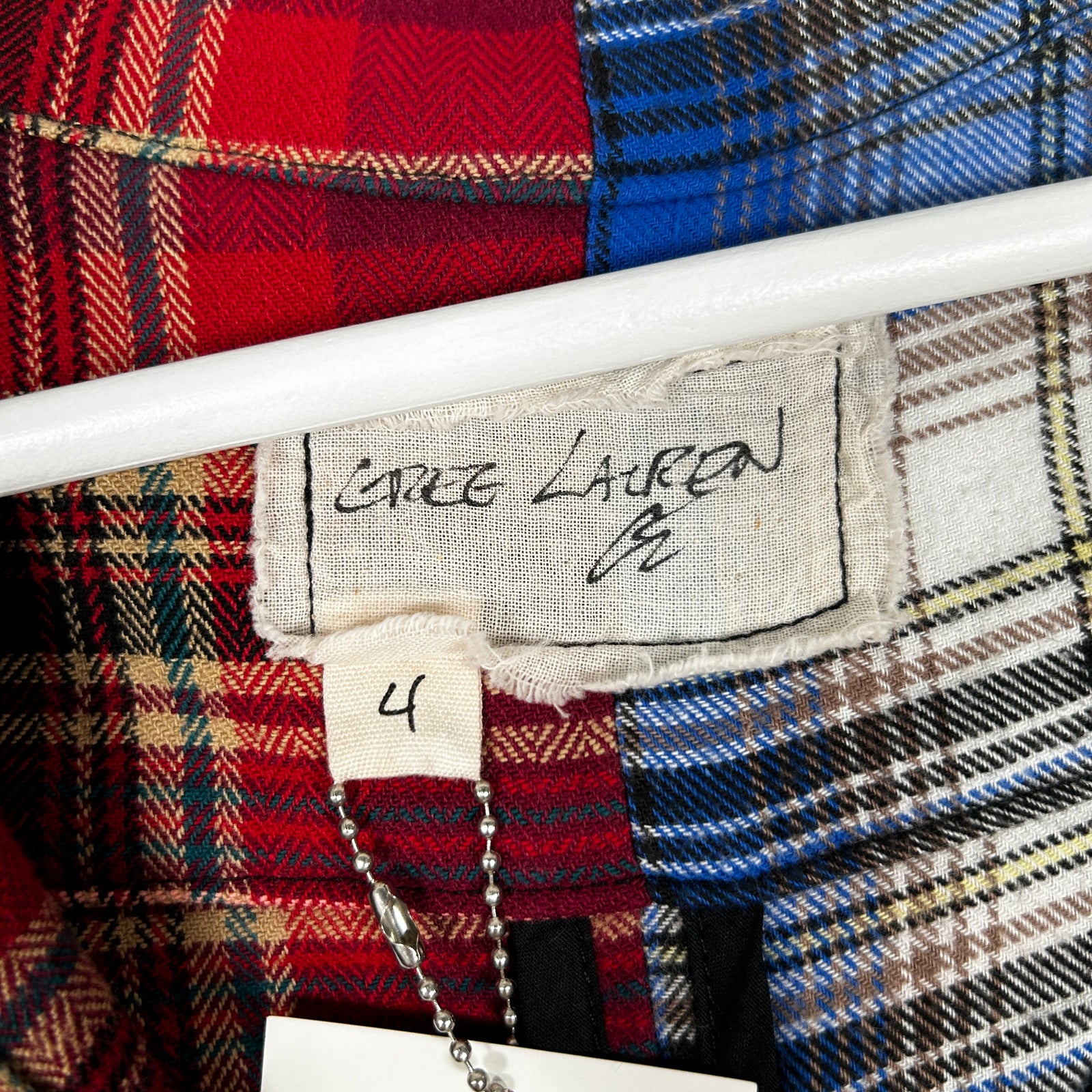 Greg Lauren Split Plaid 4-Pocket Flannel Size 4