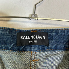 Balenciaga SS21 Hybrid Flannel Shirt Denim Jeans