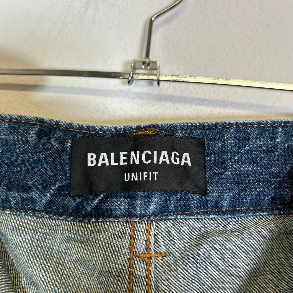Balenciaga SS21 Hybrid Flannel Shirt Denim Jeans