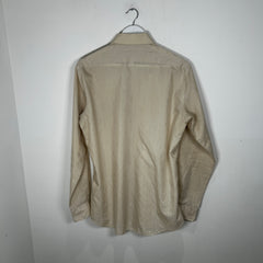Saint Laurent Cream Striped 'YSL' Button-Up Shirt Size M