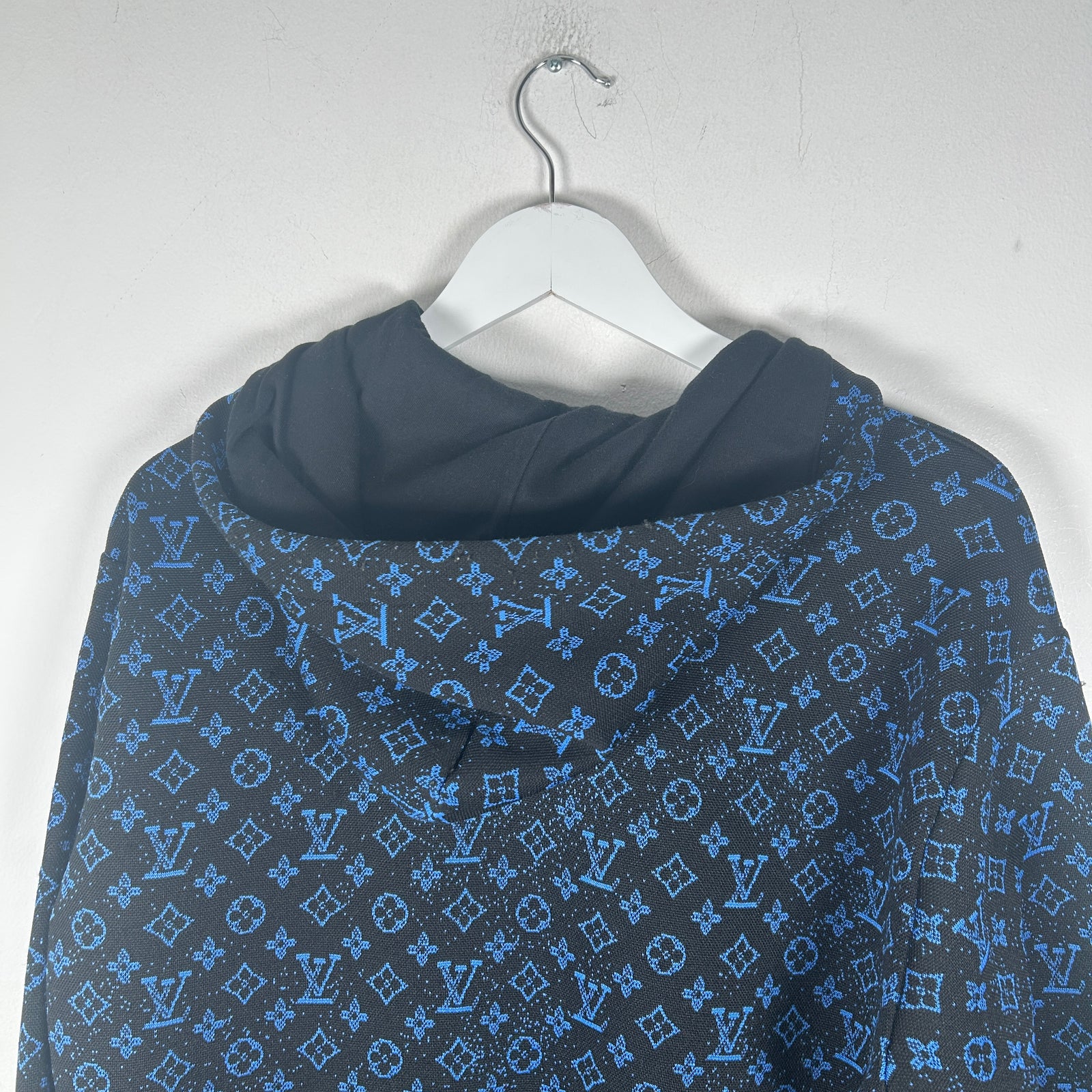 Louis Vuitton Blue/Black Monogram Zip Up Hoodie Size S
