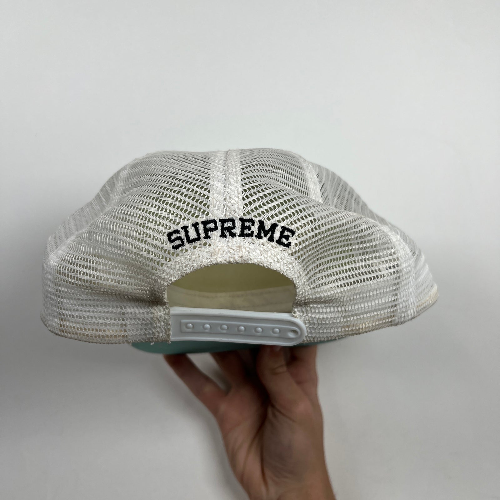 Supreme Teal "Illest In The Game" Logo Trucker Hat