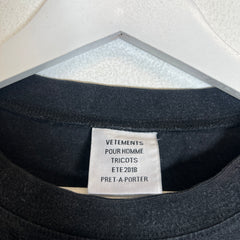 Vetements Black Reflective Staff T-Shirt Size L
