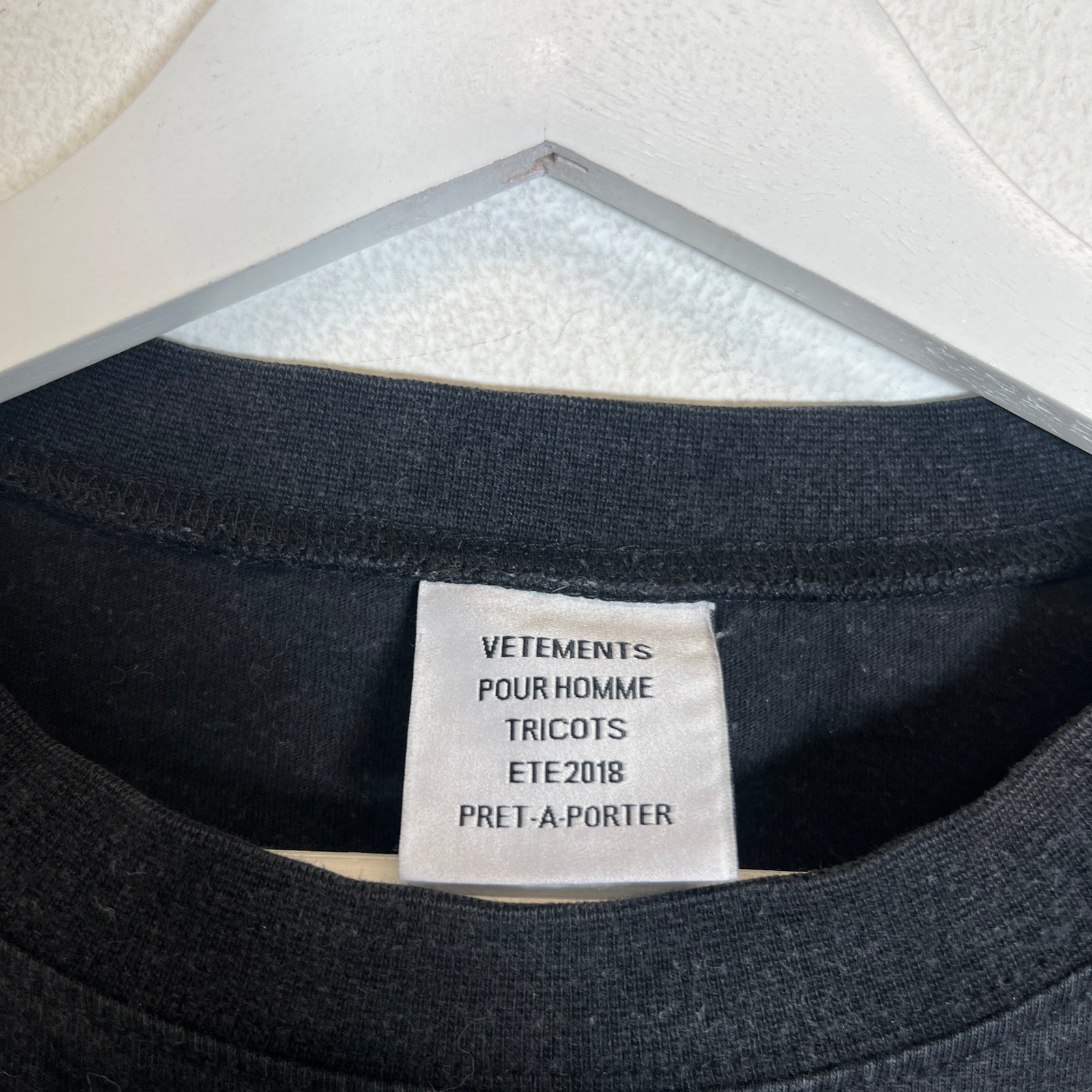 Vetements Black Reflective Staff T-Shirt Size L