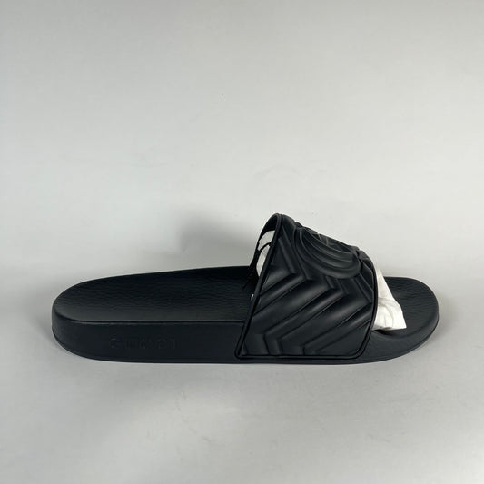 Gucci Matelasse Black Slides Size 10