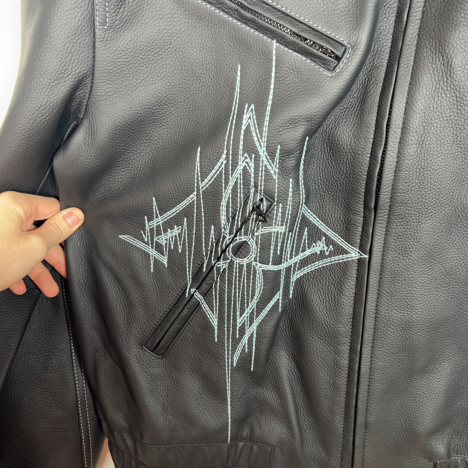 Louis Vuittion Frequency Chic Embrodied Leather Blouson Jacket Size 54