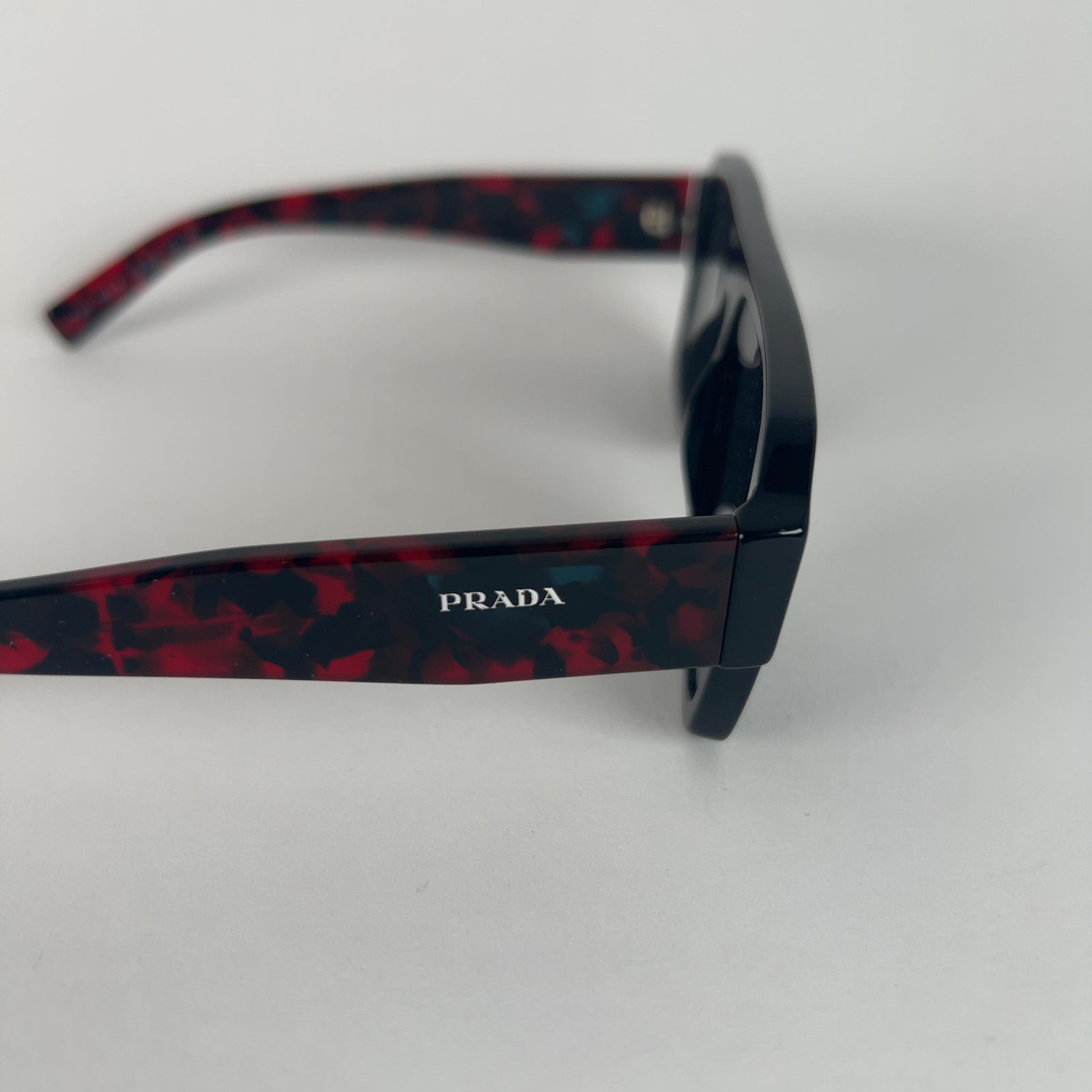 Prada Red Marble Acetate Sunglasses