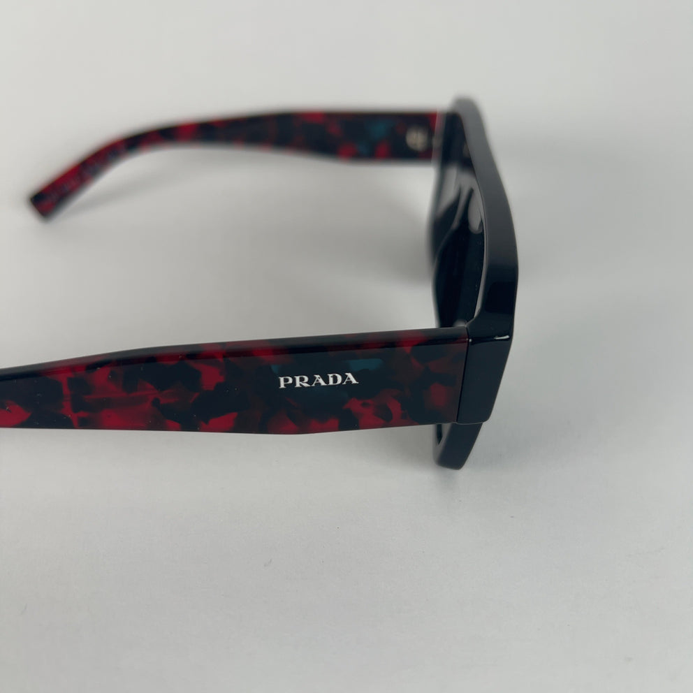 Prada Red Marble Acetate Sunglasses