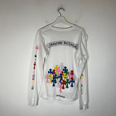 Chrome Hearts White Multicolor Cemetery Cross Longsleeve Size M