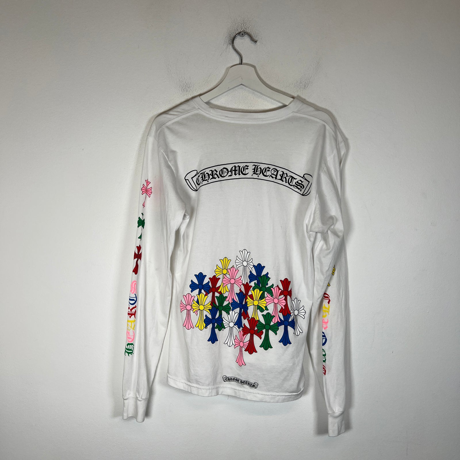 Chrome Hearts White Multicolor Cemetery Cross Longsleeve Size M