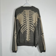 Kapital Grey Knit Skeleton Crewneck Size Large