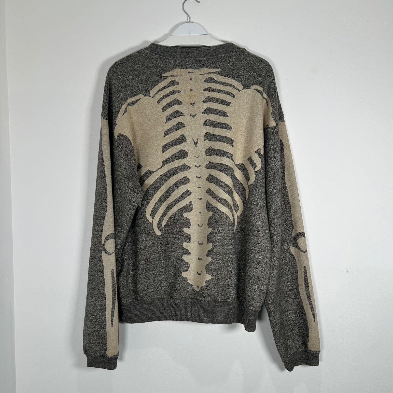 Kapital Grey Knit Skeleton Crewneck Size Large