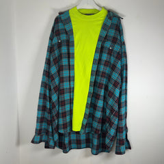 Balenciaga Neon/Flannel Hybrid Trompe L'oeil Shirt