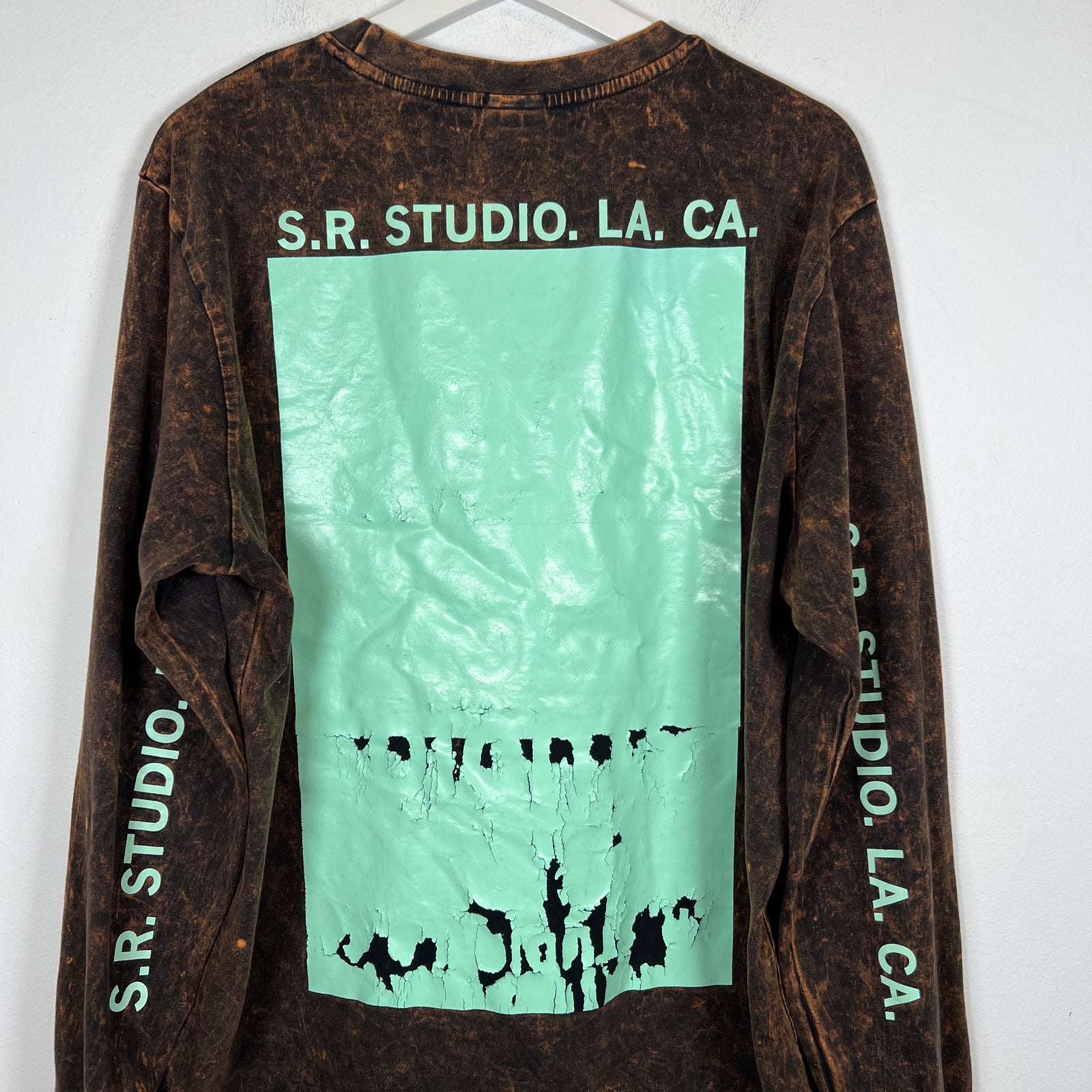 Sterling Ruby Brown Bleached Logo Long Sleeve Size L