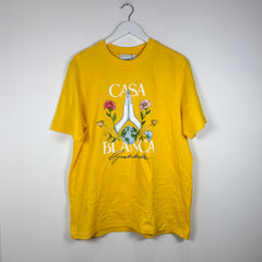 Casablanca Garden Prayer Graphic Yellow T-Shirt Size L