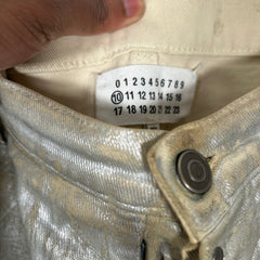 Maison Margiela Silver Painted Denim Size 34