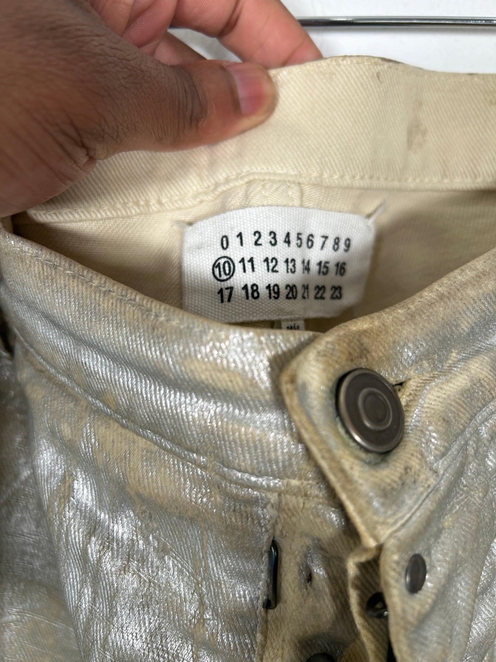 Maison Margiela Silver Painted Denim Size 34