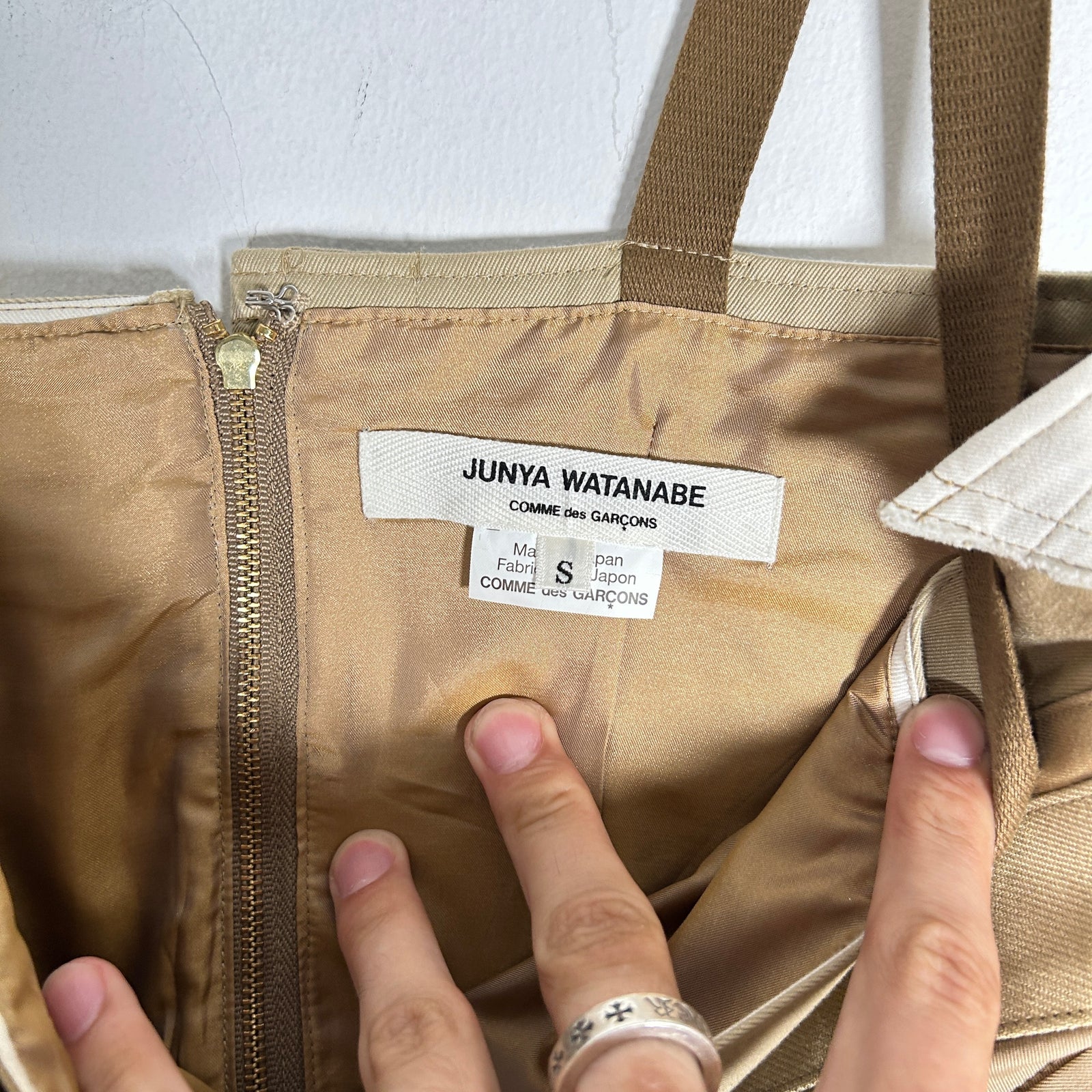 Junya Watanbe CDG Khaki Patchwork Dress Size S
