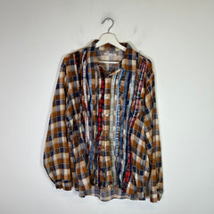 Needles Rebuild Tan Ribbon Flannel Shirt Size L