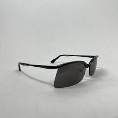Balenciaga Black Fire Rectangle Sunglasses