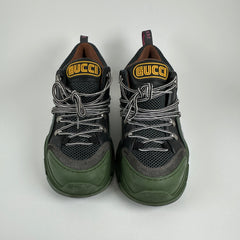 Gucci Green/Black Flashtrek Low-Top Sneakers Size 8.5