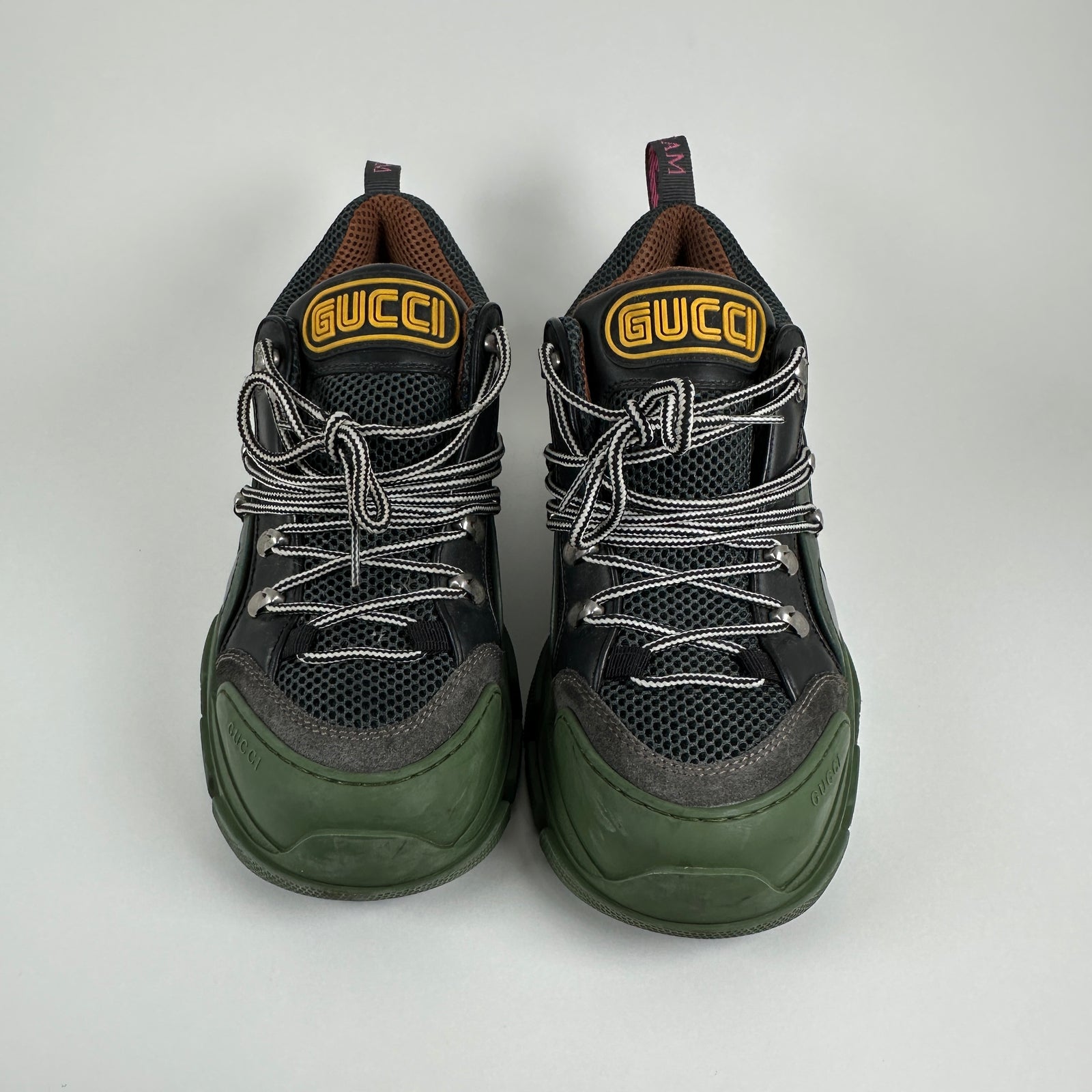 Gucci Green/Black Flashtrek Low-Top Sneakers Size 8.5