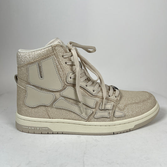 Amiri Beige Glitter Skel Hi-Top Sneaker Size 44