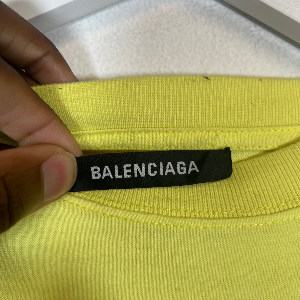 Balenciaga Neon Crew Logo T-Shirt Size XS