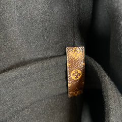 Louis Vuitton Black Monogram Hooded Wool Wrap Coat Size 40