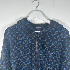 Louis Vuitton Blue/Black Monogram Zip Up Hoodie Size S