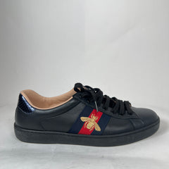Gucci Black Embroidered Bee Ace Sneaker Size GG 8