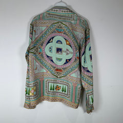 Casablanca Painted Glass Button-Up Silk Shirt Size S