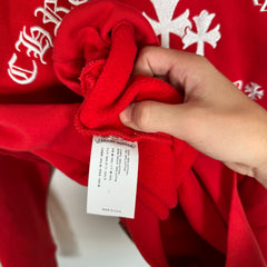 Chrome Hearts Red Triple Cross Hoodie Size M