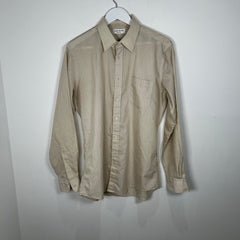 Saint Laurent Cream Striped 'YSL' Button-Up Shirt Size M