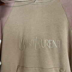 Saint Laurent Beige Logo Hoodie Size XXL