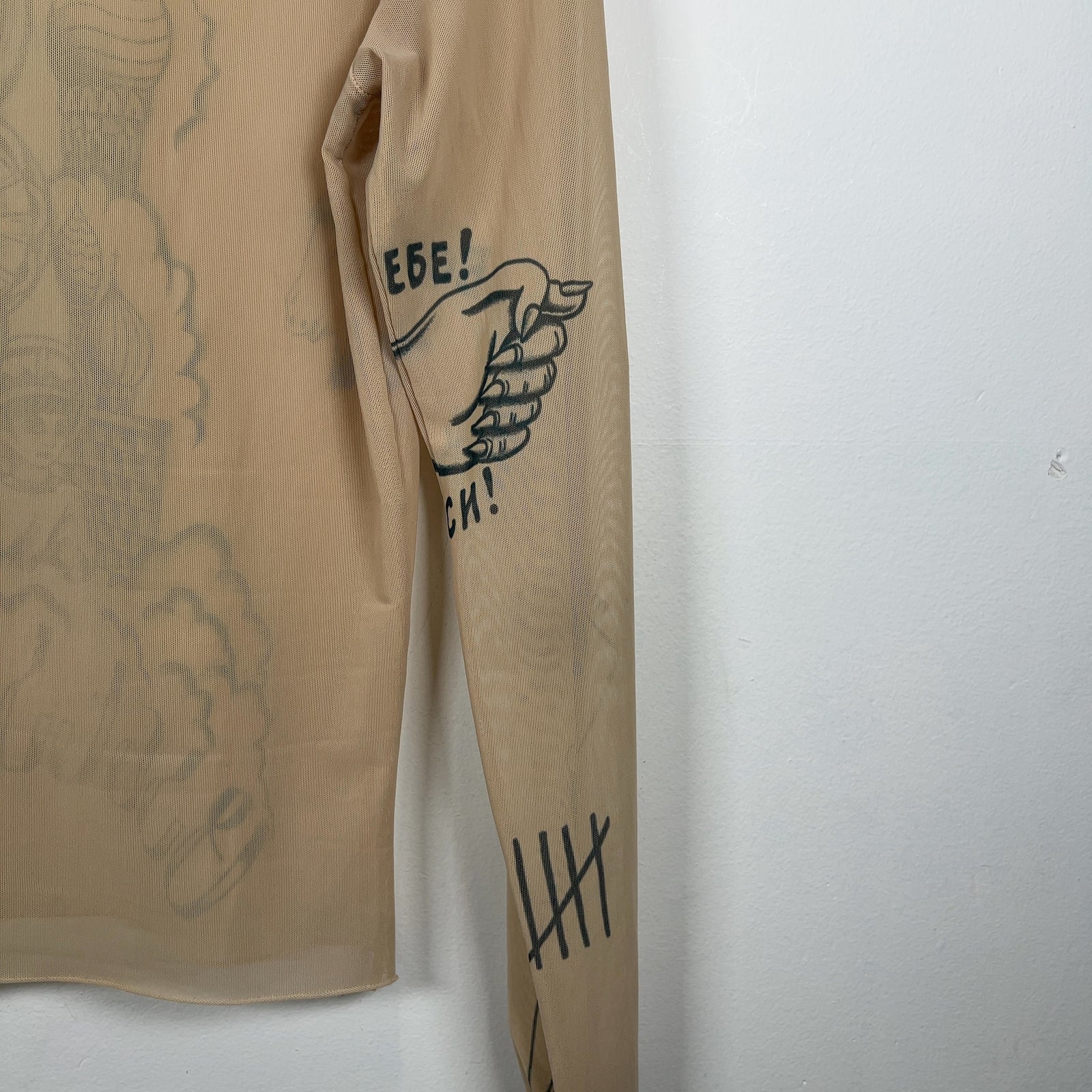 Vetements 'Tattoo' Mesh Long-Sleeve Turtleneck Longsleeve