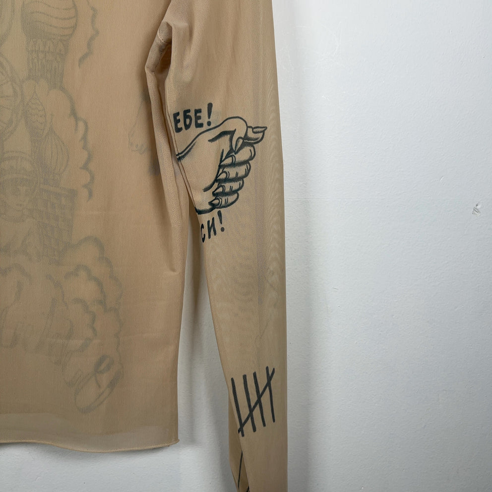 Vetements 'Tattoo' Mesh Long-Sleeve Turtleneck Longsleeve