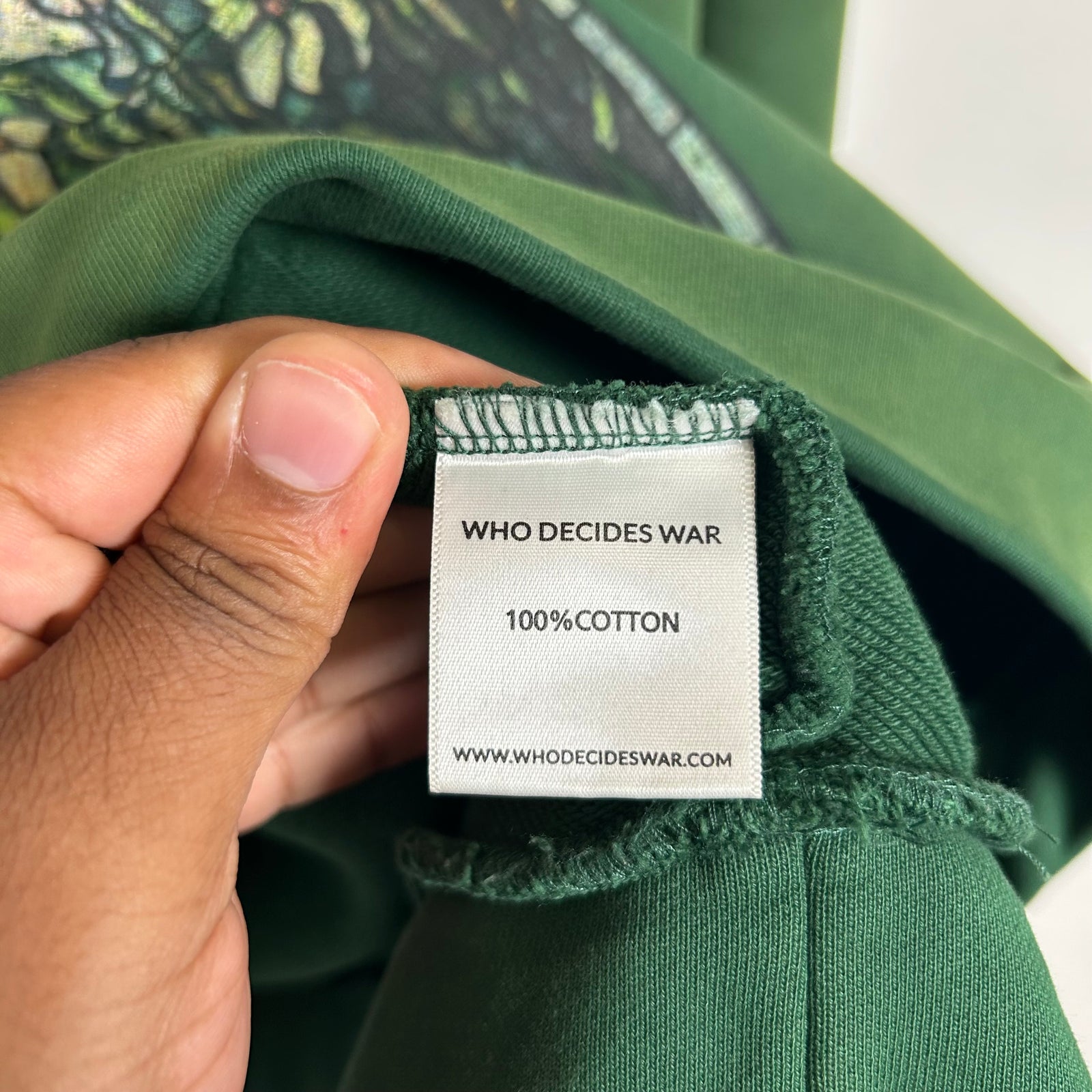 Who Decides War Vintage Green Faded Hoodie