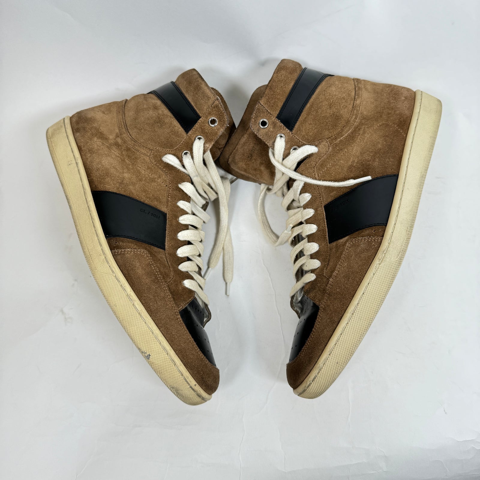 Saint Laurent Brown Suede SL-10H Sneakers Size 46