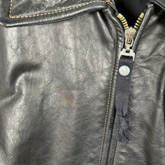 Armani 3-Pocket Black Leather Jacket Size 48