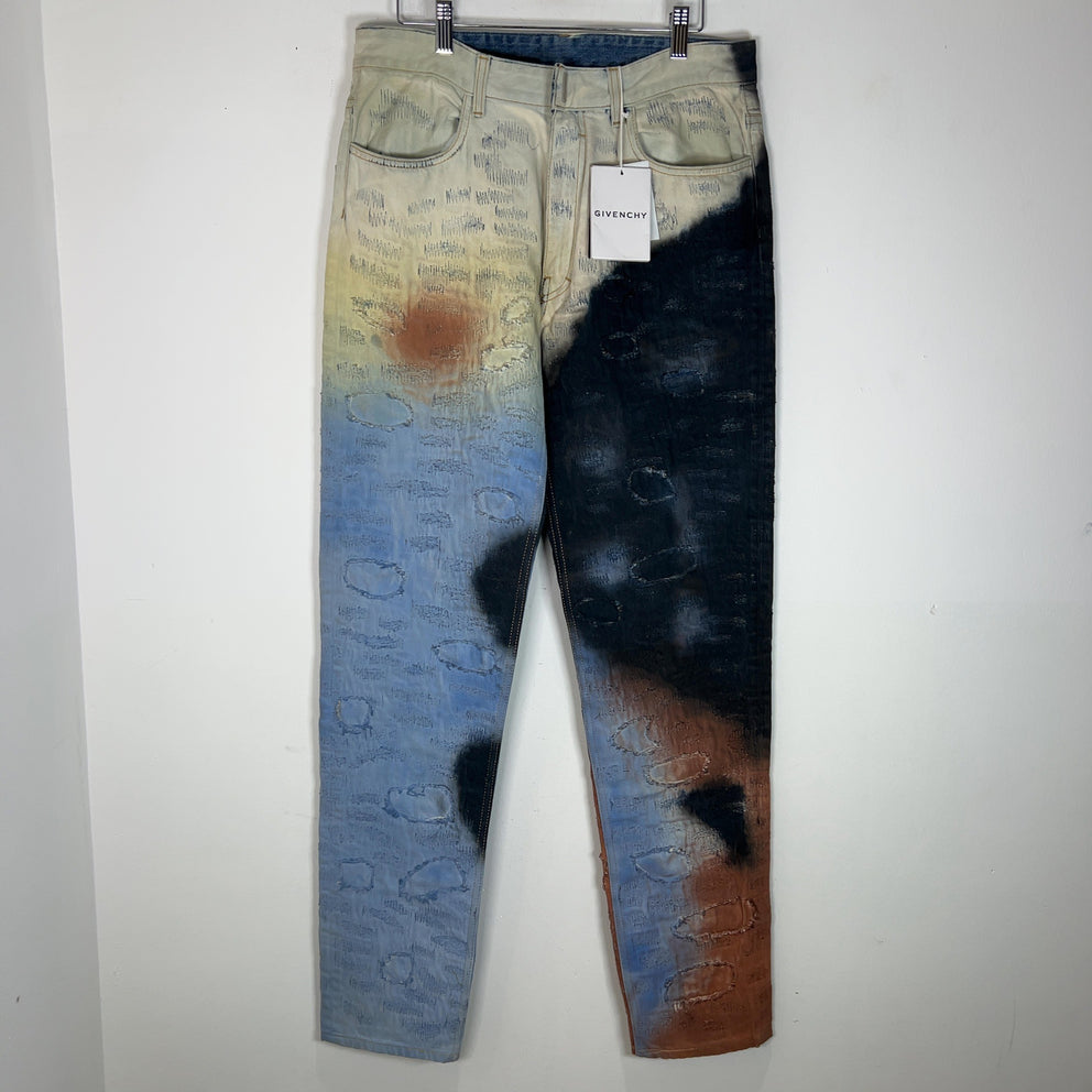 Givenchy Boro Tye-Dye Denim Jeans