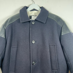 Prada Paneled Wool Down Lined Cropped Bomber Jacket