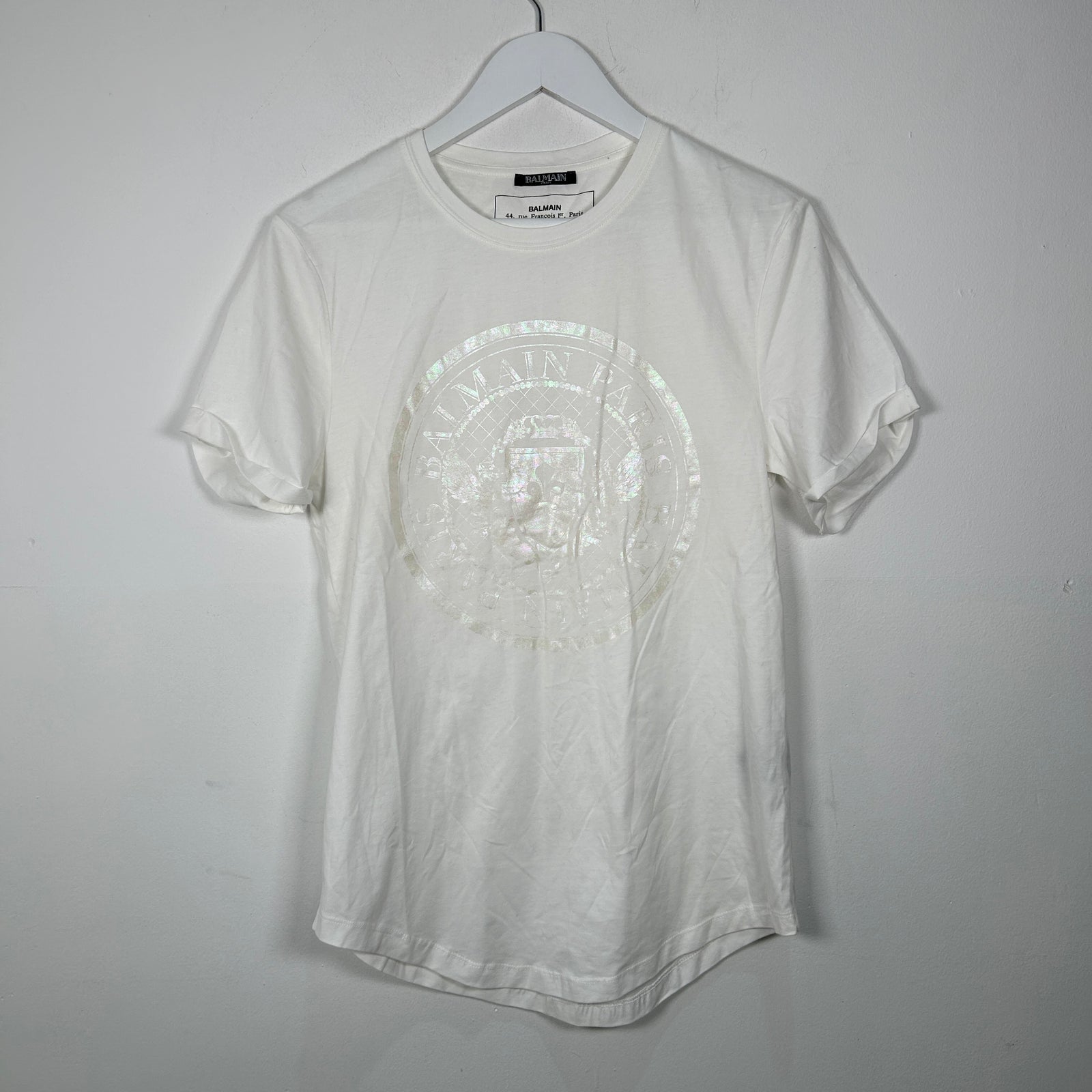 Balmain Iridescent Graphic T-Shirt Size S
