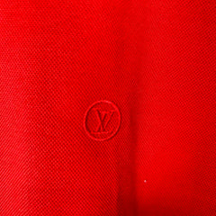 Louis Vuitton Red Monogram Embroidered Polo Shirt Size M