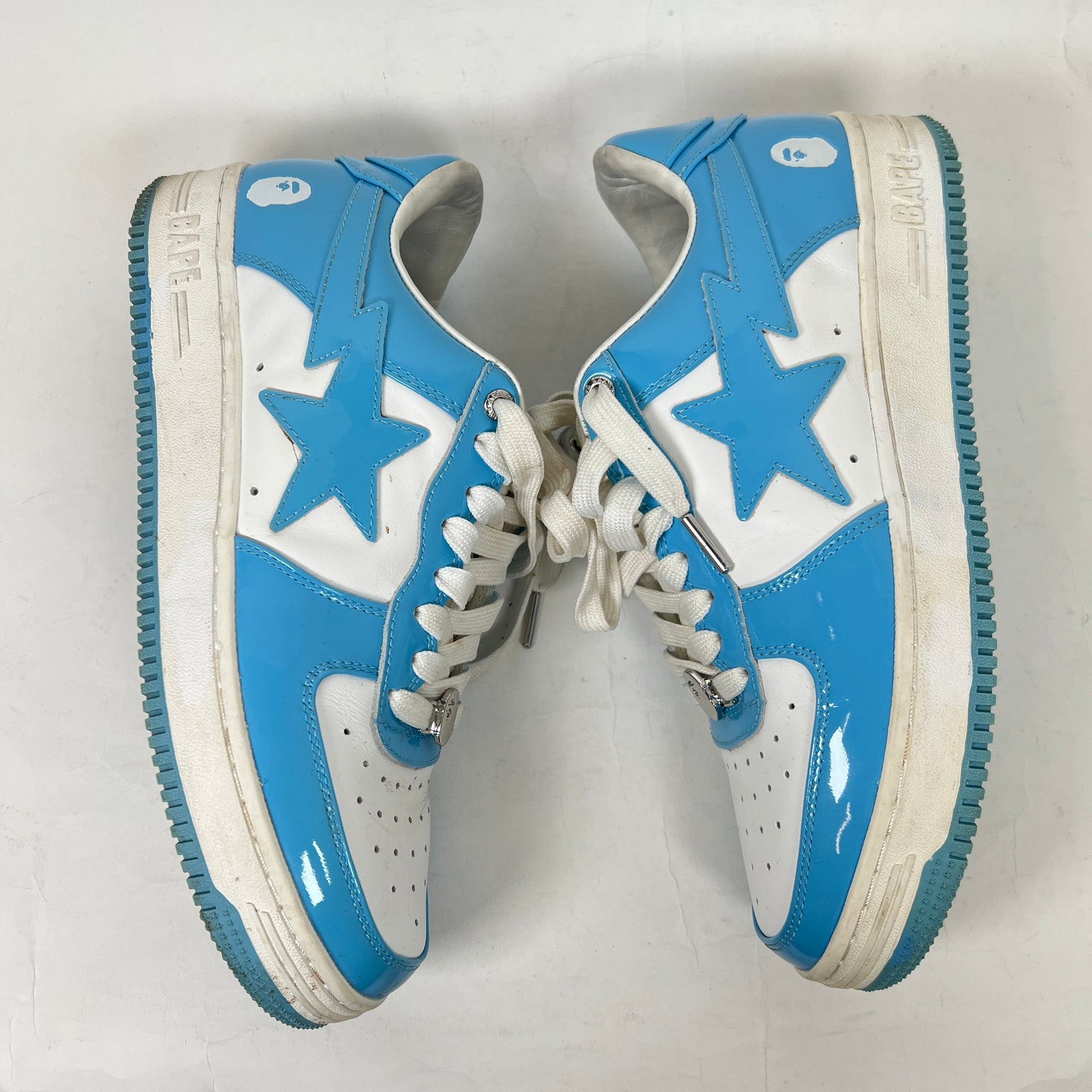 Bape Light Blue Patent Leather Bapesta Sneaker Size 9.5