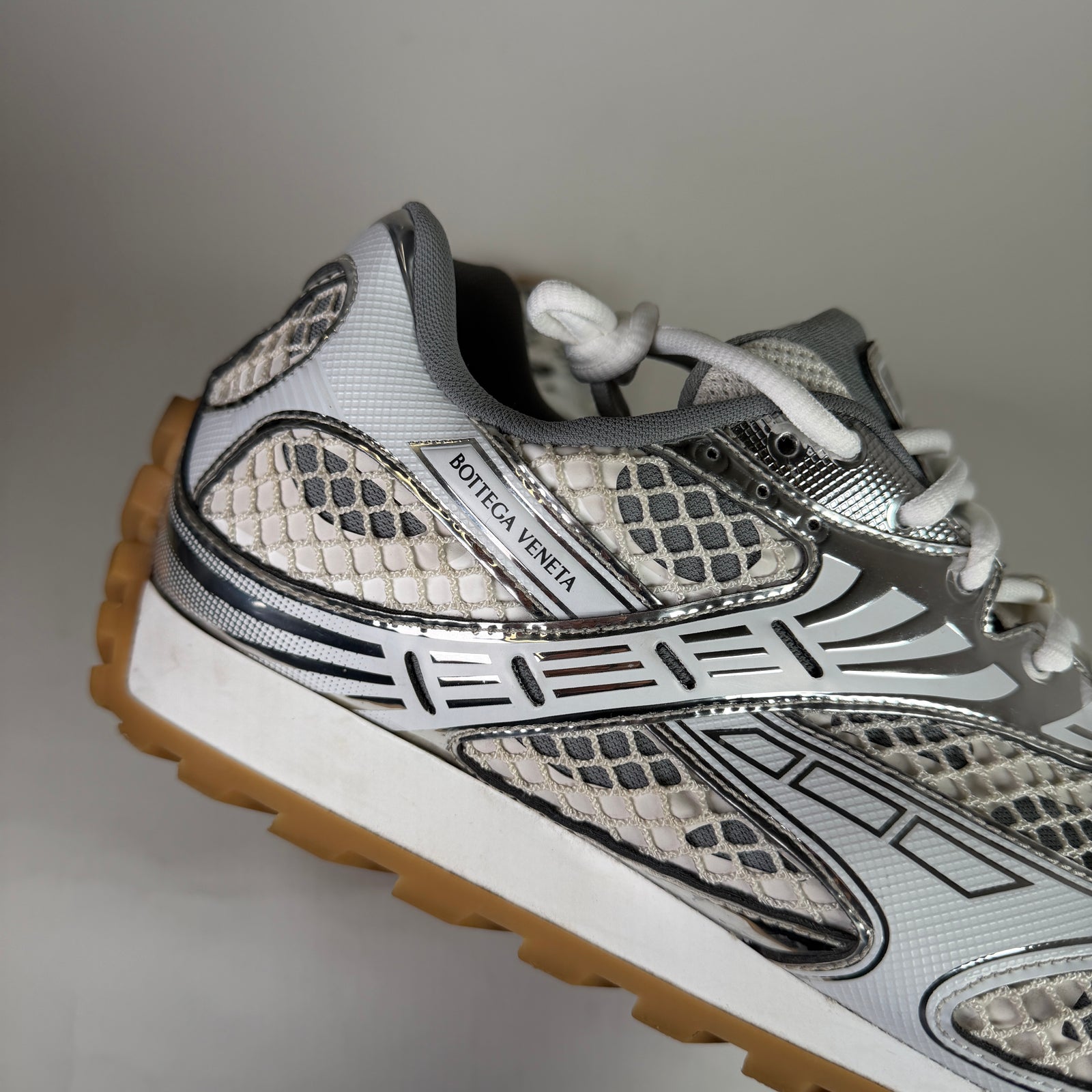 Bottega Veneta Silver Mesh Orbit Sneakers
