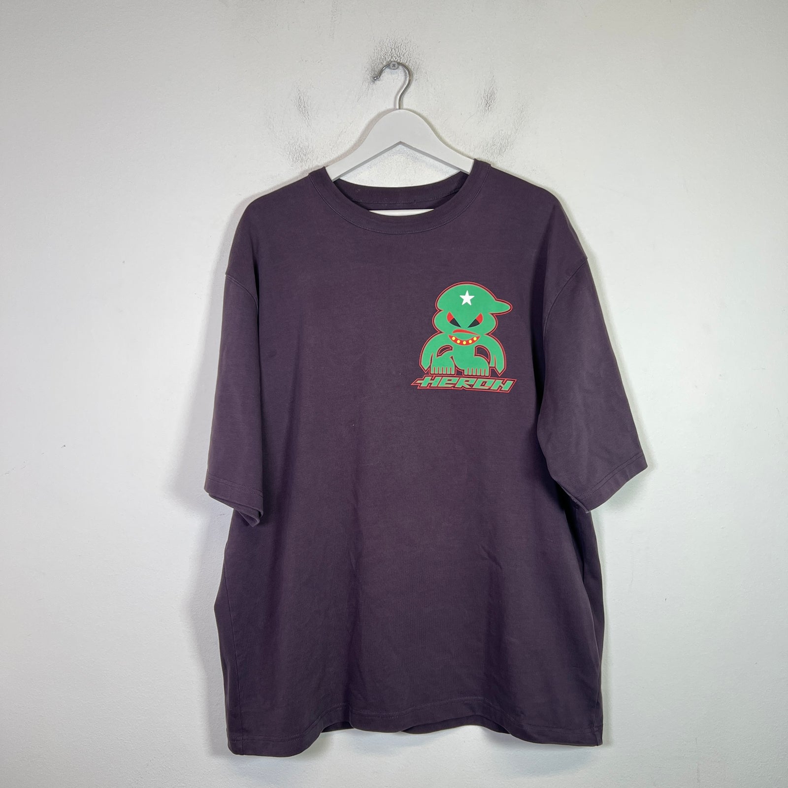 Heron Preston Purple Monster Logo T-Shirt Size XL